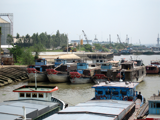 Boats moored at My Tho