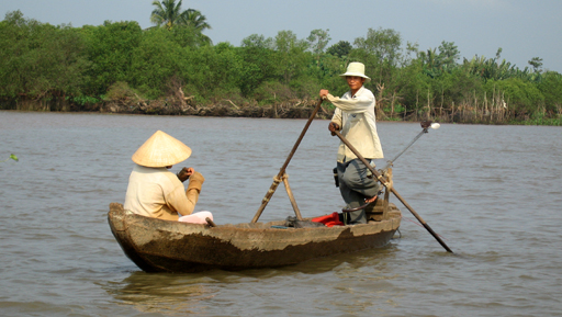 Sampan on the Mekong