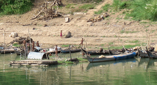 Scene on the bank of the Mekong