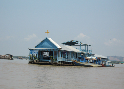 Floating church on the Tonle Sap lake