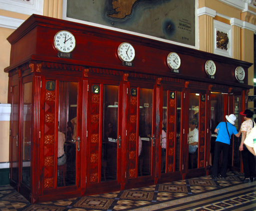 Phone booths in the main post office at HCMC